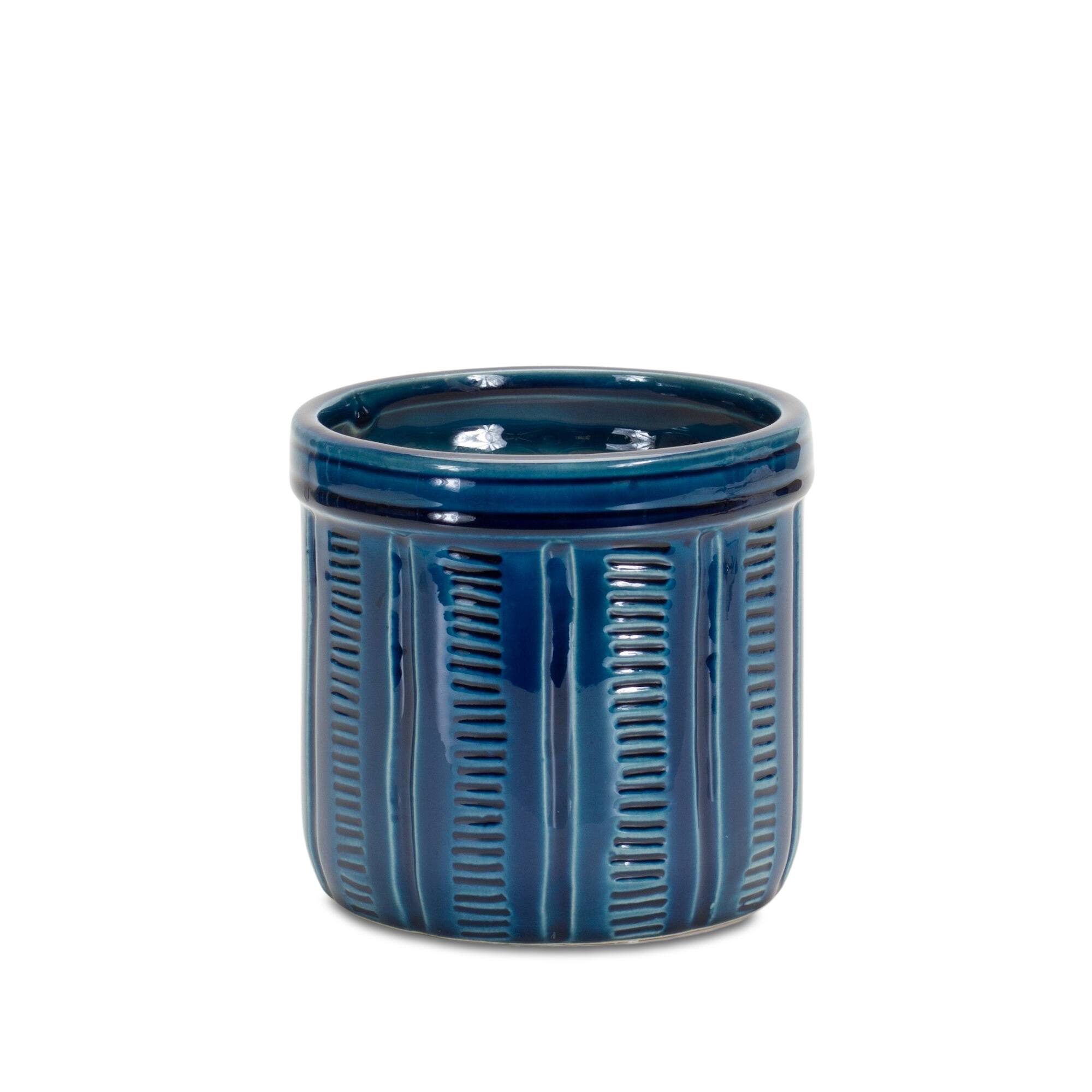 Navy Terra Cotta Pot Set